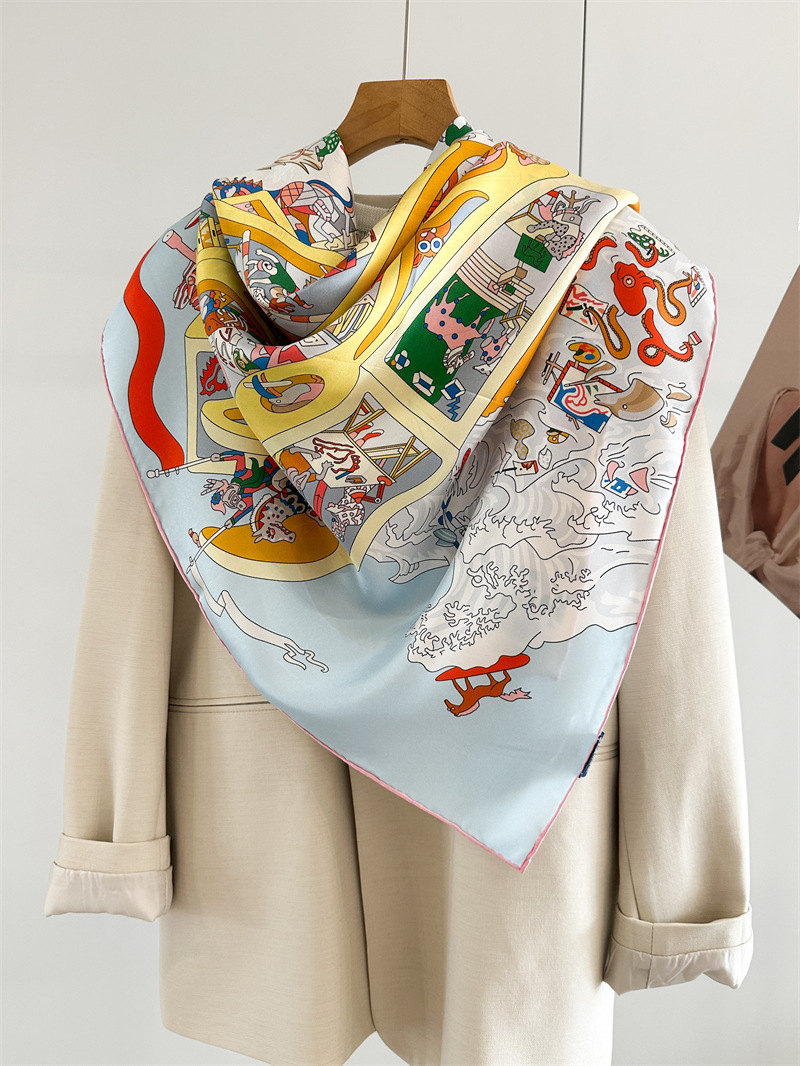 Silk Scarf 135CM Hand-Rolled S - Head Wrap Turban recension och pris