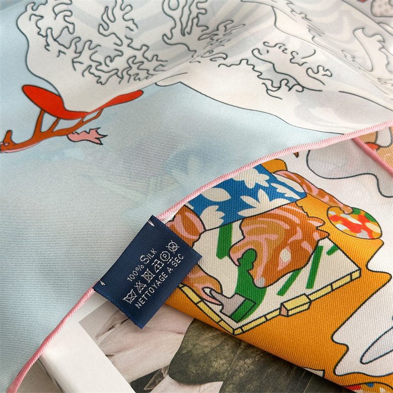 Silk Scarf 135CM Hand-Rolled S - Head Wrap Turban recension och pris