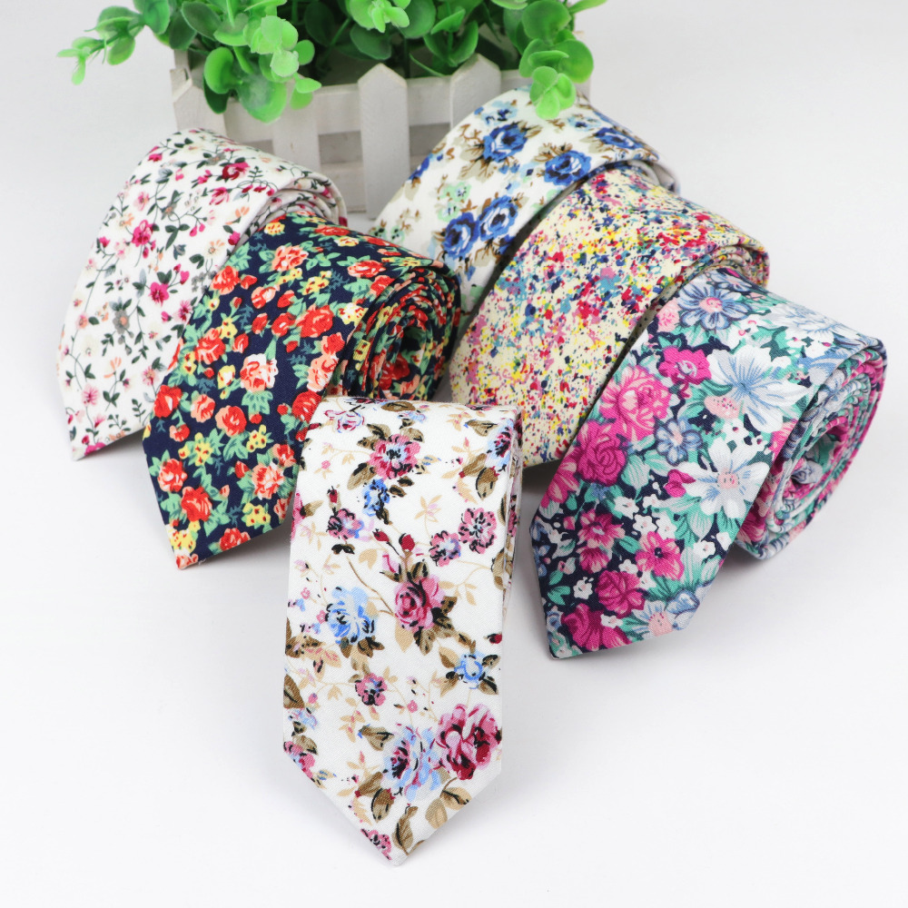 Cotton Flower Tie Men's Colour - Skinny Tie Men recension och pris