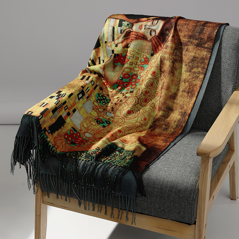 Luxury Brand Oil Painting Cash - Woven Scarf Blanket recension och pris